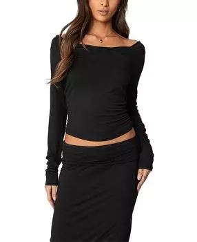 Топ с воротником-хомутиком Johanna Edikted, черный