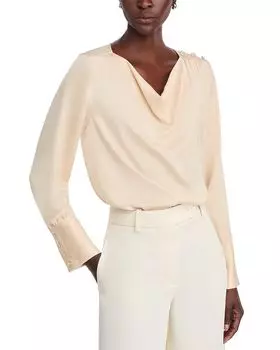 Топ с воротником-хомутиком T Tahari, коричневый/бежевый