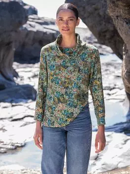 Топ с воротником-хомутом и принтом Celtic & Co., исландский синий