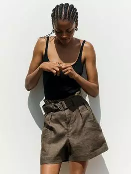 Топ с воротником-хомутом Jigsaw Drape, черный