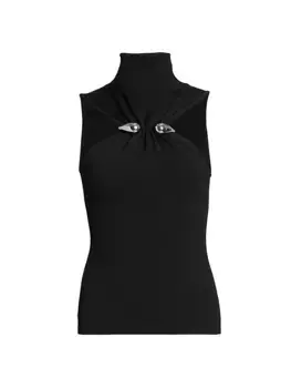 Топ с воротником на завязках Alaa, черный