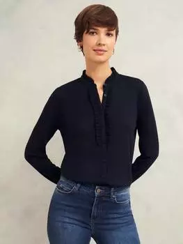 Топ с воротником от рамоны Hobbs, темно-синий