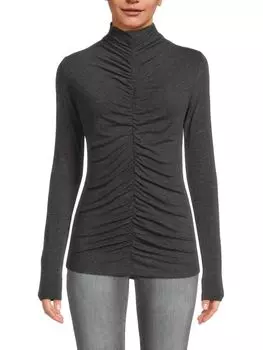 Топ с воротником-стойкой и рюшами Renee C., цвет Charcoal