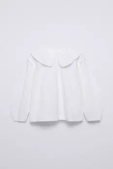 Топ с воротником ZARA, белый