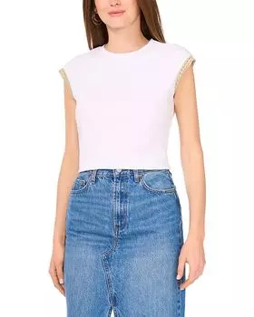 Топ с вязаным кружевом VINCE CAMUTO, белый