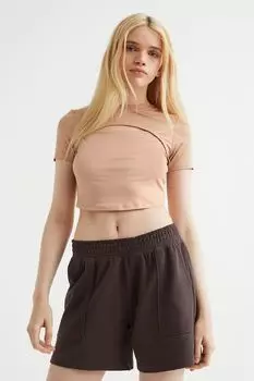 Топ с вырезами H&M, бежевый