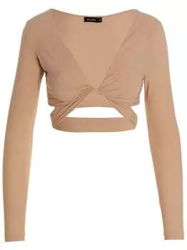 Топ с вырезом Atlein, нейтральный цвет