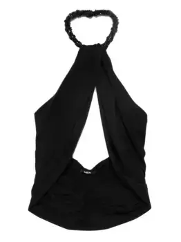 Топ с вырезом халтер Amen, черный