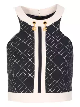 Топ с вырезом халтер Elisabetta Franchi, черный