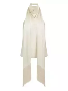 Топ с вырезом халтер и бахромой Nina Ricci, нейтральный