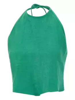 Топ с вырезом халтер и шнуровкой kaos, зеленый