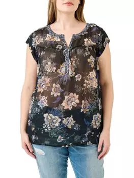 Топ с вырезом и цветочным принтом Dr2 By Daniel Rainn, черный
