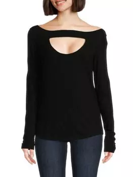 Топ с вырезом «лодочка» Michael Lauren, черный