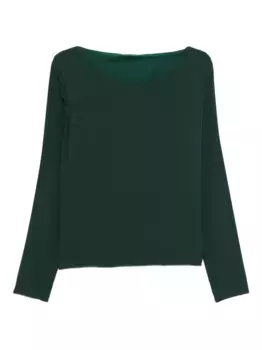 Топ с вырезом-лодочкой и длинными рукавами Ermanno Scervino, зеленый