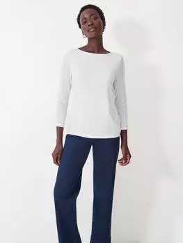 Топ с вырезом лодочкой от jemma Crew Clothing, белый