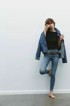 Топ с вырезом лодочкой ZARA, черный