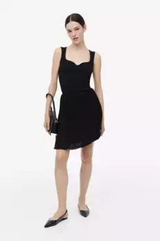 Топ с вырезом сердечком H&M, черный