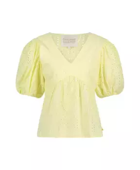 Топ с вырезом сердечком и объемными рукавами Fabienne Chapot, желтый