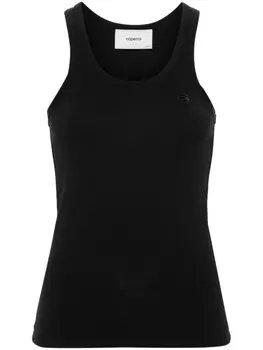 Топ с вышитым логотипом Coperni, черный