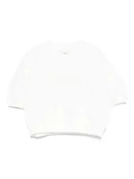 Топ с вышитым логотипом Fendi Kids, белый