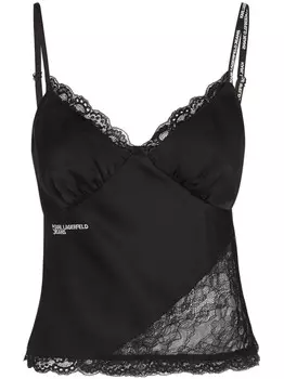 Топ с вышитым логотипом Karl Lagerfeld Jeans, черный