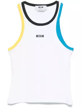 Топ с вышитым логотипом MSGM, белый