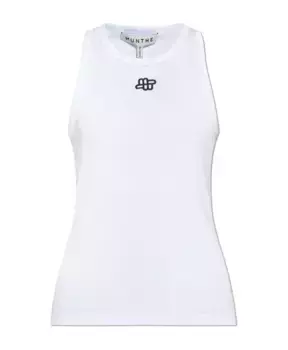 Топ с вышитым логотипом Munthe, белый