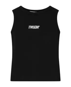 Топ с вышитым логотипом S Msgm, черный
