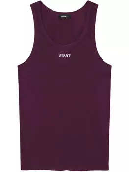 Топ с вышитым логотипом Versace, зеленый