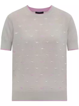 Топ с вышитым орлом Emporio Armani, серый