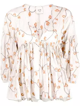 Топ с вышивкой Alysi, серый