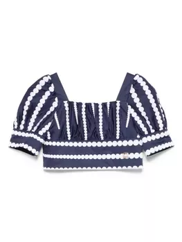 Топ с вышивкой ELIE SAAB JUNIOR, синий