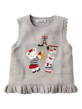 Топ с вышивкой Familiar, серый