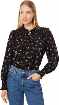 Топ с вышивкой и цветочным принтом Madewell, цвет True Black