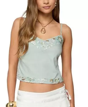 Топ с вышивкой из пайеток и бисера Edikted, зеленый