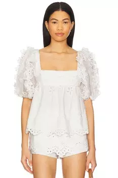 Топ с вышивкой "маргаритка" For Love & Lemons, white
