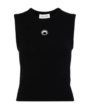 Топ с вышивкой в виде полумесяца Marine Serre, черный