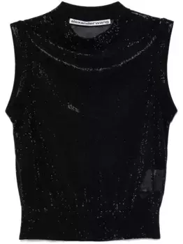 Топ с высоким воротником Alexander Wang, черный