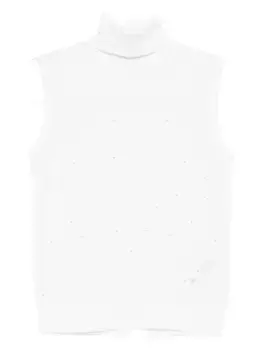 Топ с высоким воротником EMPORIO ARMANI, белый
