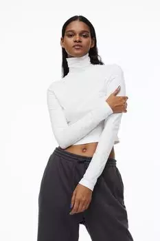 Топ с высоким воротником H&amp;M, белый
