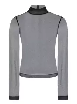 Топ с высоким воротником и длинными рукавами Rosetta Getty, черный