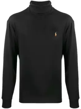Топ с высоким воротником и длинными рукавами POLO RALPH LAUREN, черный