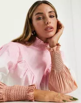 Топ с высоким воротником и длинными рукавами с эффектом омбре ASOS DESIGN