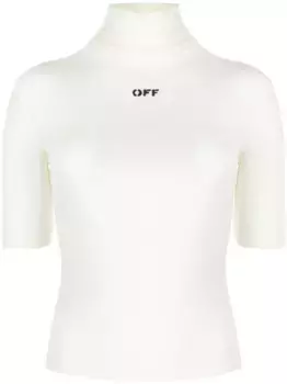 Топ с высоким воротником и принтом OFF-WHITE, белый