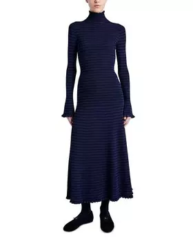 Топ с высоким воротником в рубчик Proenza Schouler White Label Phyllis, мультиколор