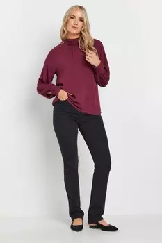 Топ с высоким воротом и складками Long Tall Sally, красный