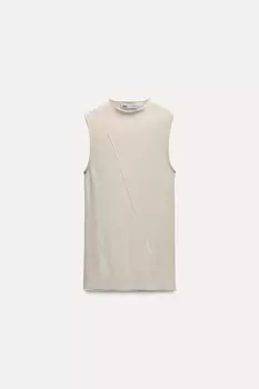 Топ с высоким воротом ZARA, камень