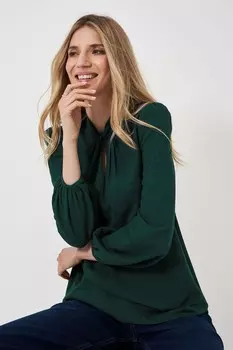 Топ с закрученной горловиной ирис Crew Clothing Company, зеленый