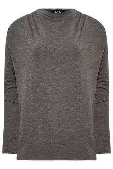 Топ с заниженными плечами и длинными рукавами Long Tall Sally, серый