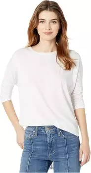 Топ с заниженными плечами и рукавами 3/4 из легкого джерси bobi Los Angeles, белый